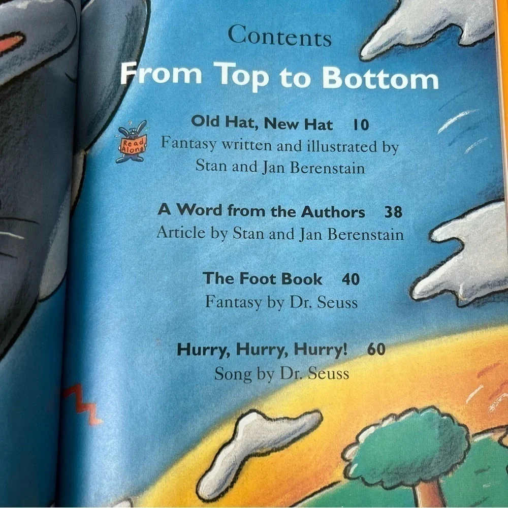 Vintage 90s Childrens Book Hurry Furry Feet Bunny Rabbit Dr Seuss Homeschool